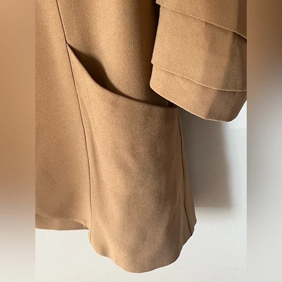 Women’s Babaton Forte Blazer Open Front Tan Blazer Jacket - Picture 3 of 11